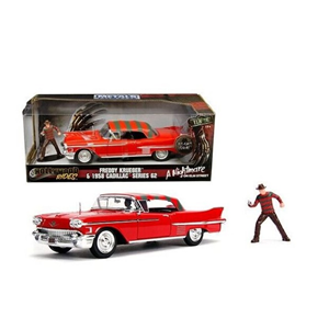 اسباب بازی ماشین فلزی کادیلاک Cadillac1958 و فیگور فردی کروگر با مقیاس 1:24_اسباب بازی